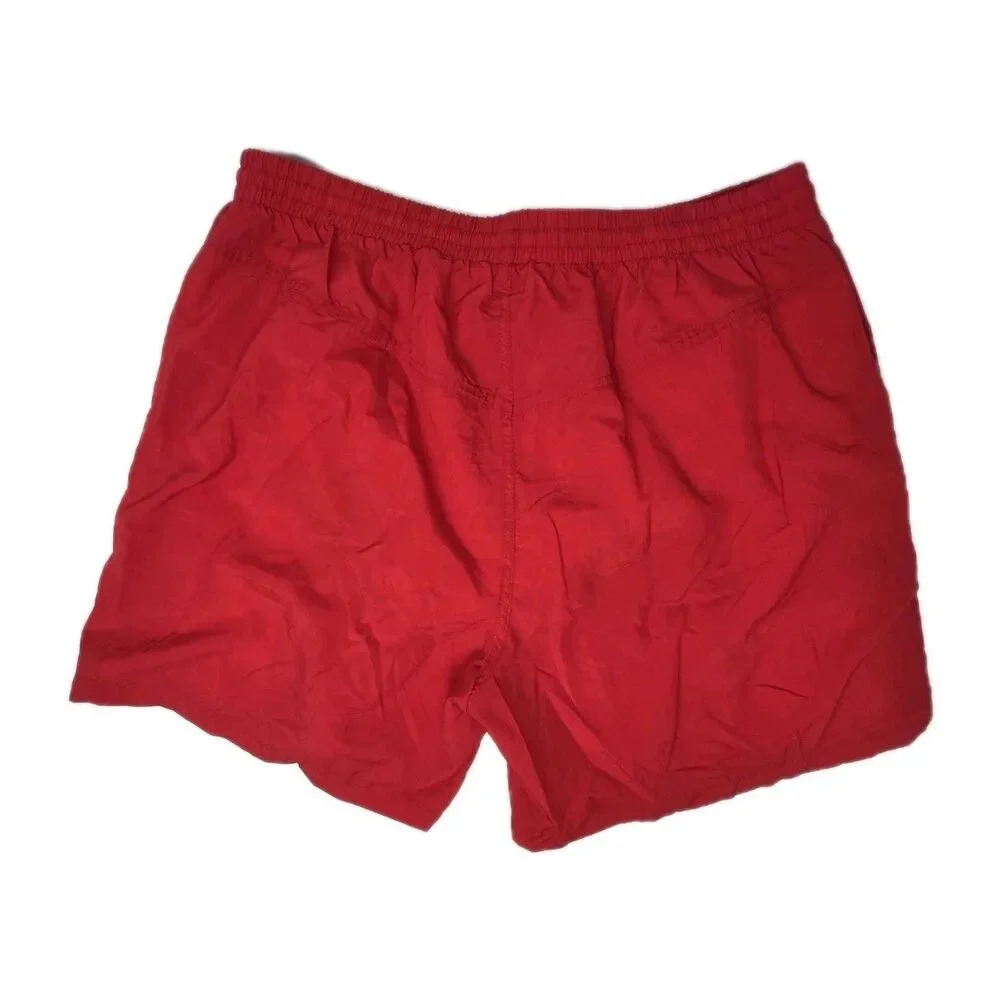 TYR The Finals Men's XXL Swim Trunks Mesh Lining Pockets Drawstring NWOT Red